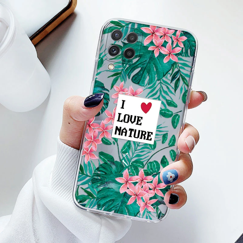 Floral Silicone Transparent Soft Phone Case with TPU Flower Design