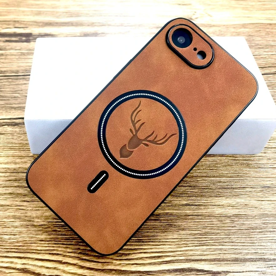 Luxury Leather MagSafe-Enabled Shockproof Case – Magnetic Charging & Premium Protection