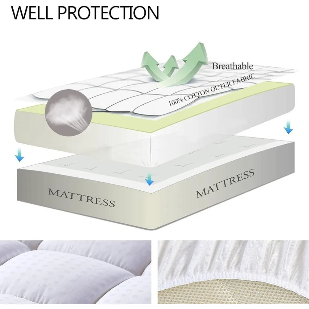 Extra large mattress cushion, top mattress cover, quilted bed cover, 8-21 inch deep pocket cooling surface layer 3