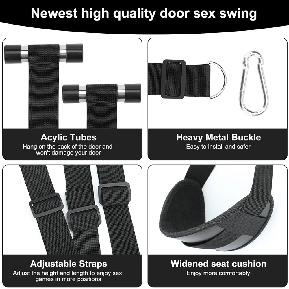 BDSM Door Sex Swing Sex Toys Bondage Slave Slings Hanging Door Handcuffs Leg Restraints Spreader Adult Toys for Women Couple sex toys sex swings