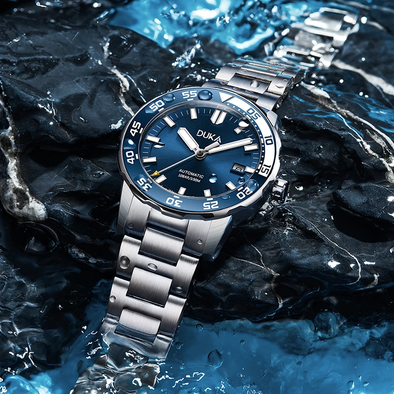 DUKA Watch Brand Luxury Automatic Watch Men's Mechanical Watch Men's Japan NH35 Ceramic Bezel 100m Steel Diving Watch 2023 New