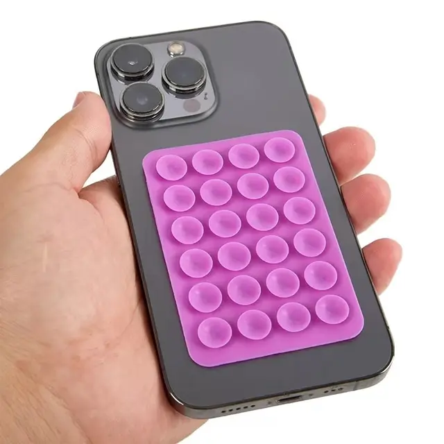 Double-Sided Silicone Suction Cup for Mobile Phone Fixation Anti-Slip Smartphone Case Portable Removable Square Holder 5