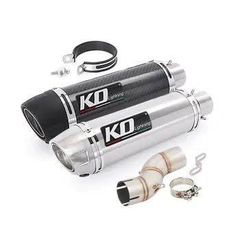 Slip On Motorcycle Exhaust Muffler Mid Pipe For SUZUKI SFV650 2009-2016 Carbon Fiber Middle Pipe Removable DB Killer