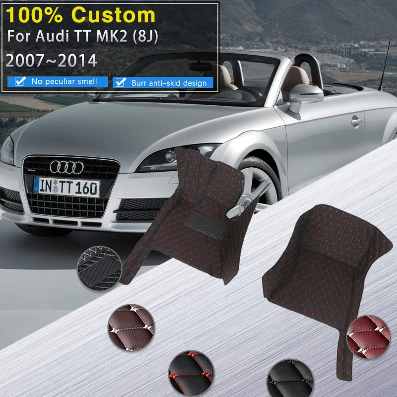 Автомобильные коврики для Audi TT 8J MK2 Roadster 2007 ~ 2014 роскошный кожаный коврик