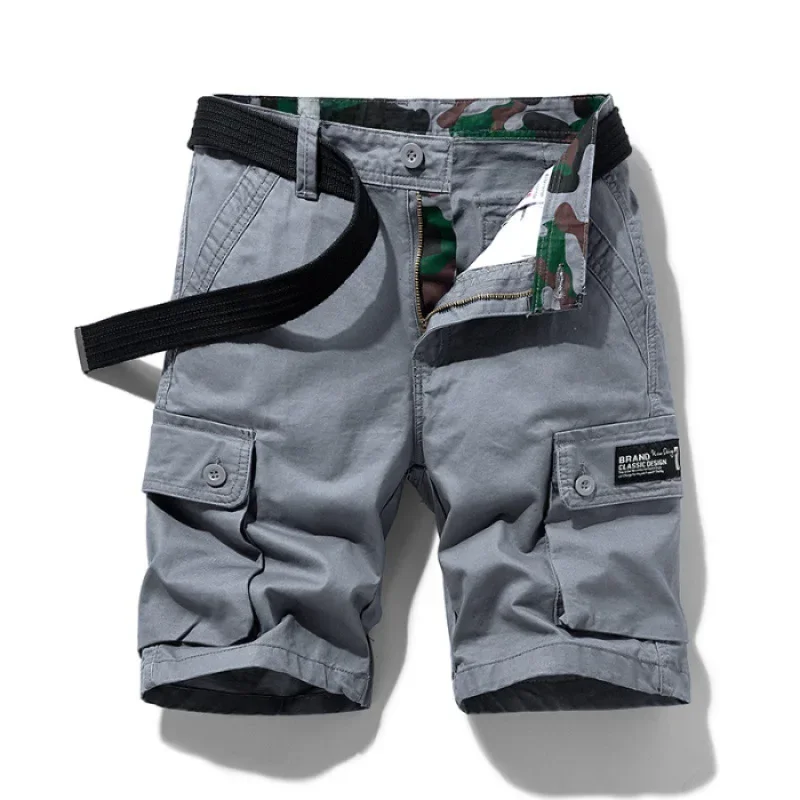 Pantalones cortos de trabajo de marca de moda de estilo americano para hombres, pantalones casuales de pierna recta y corte holgado con múltiples bolsillos, esenciales de verano, envío gratis