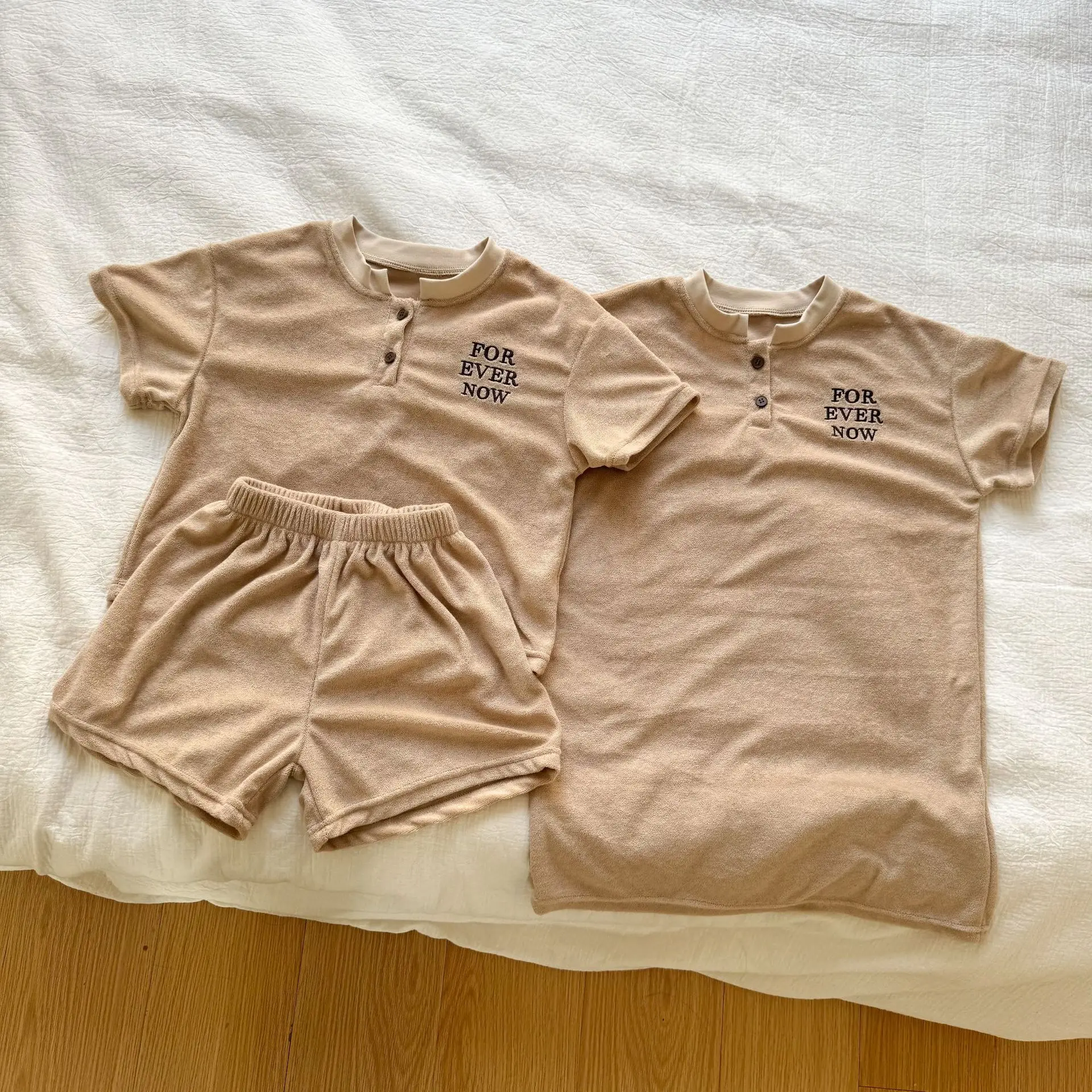 Brother And Sister Summer Korean Leisure Boy Suit T Shirt + short Or Baby Girl Short Sleeve Dress