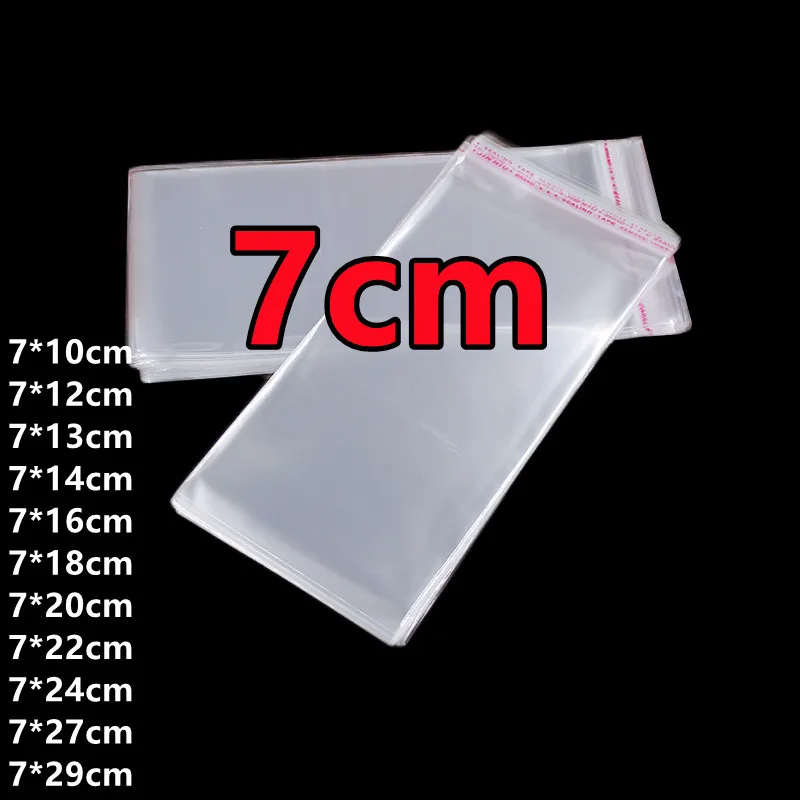 Sacs en Cellophane transparents de 7cm de largeur, 200 pièces