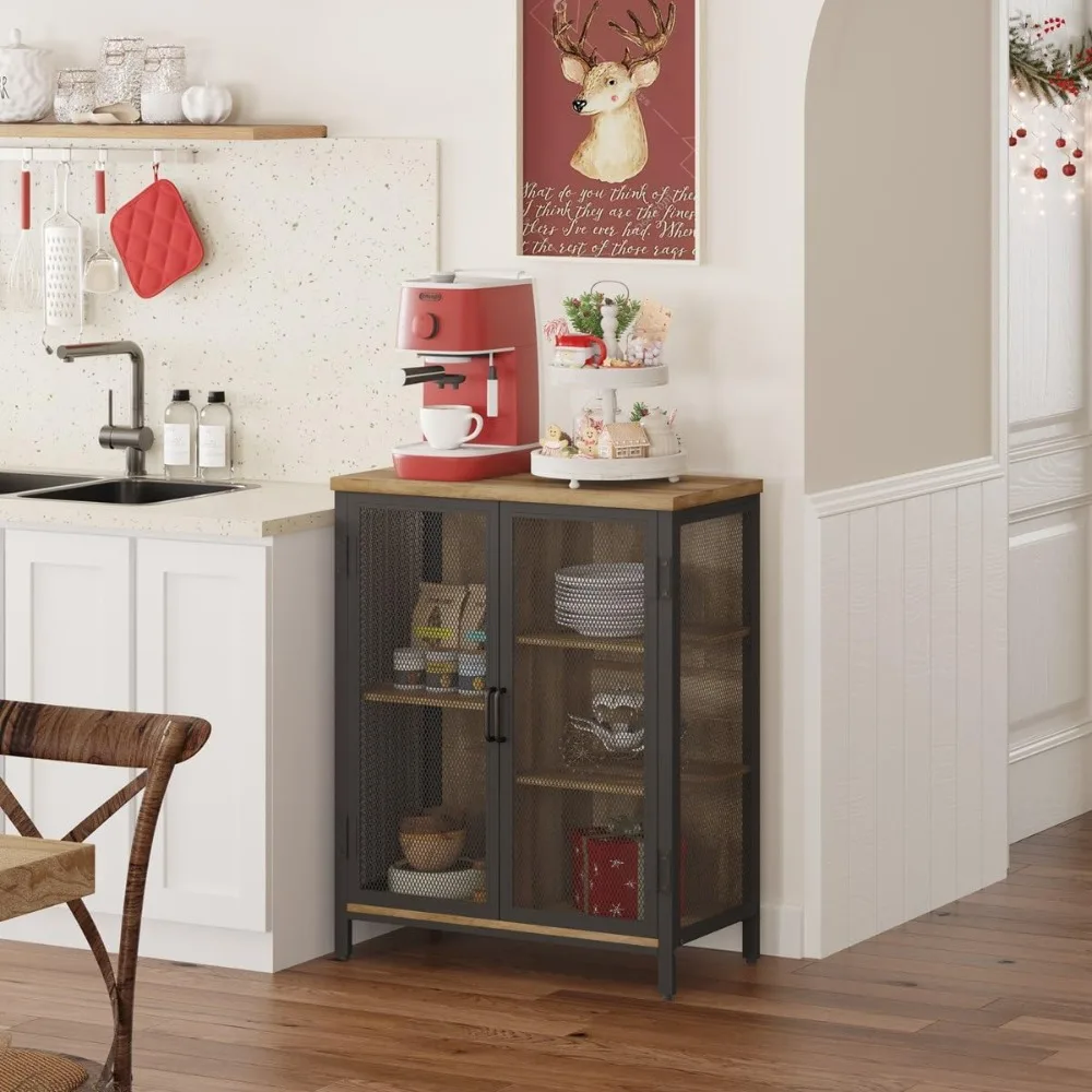 Small Bar Cabinet with Storage for Home Rustic Farmhouse Liquor Cabinet Industrial Buffet for Living Room