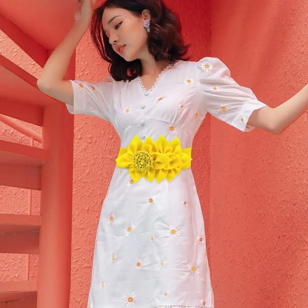 Cinturones de cintura de flores para mujer, decoración de flores