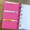 Fromthenon A6 Leather Disc Bound Loose Leaf Notebook Leather Business Office Notebooks Mushroom Hole Journal Planner 4