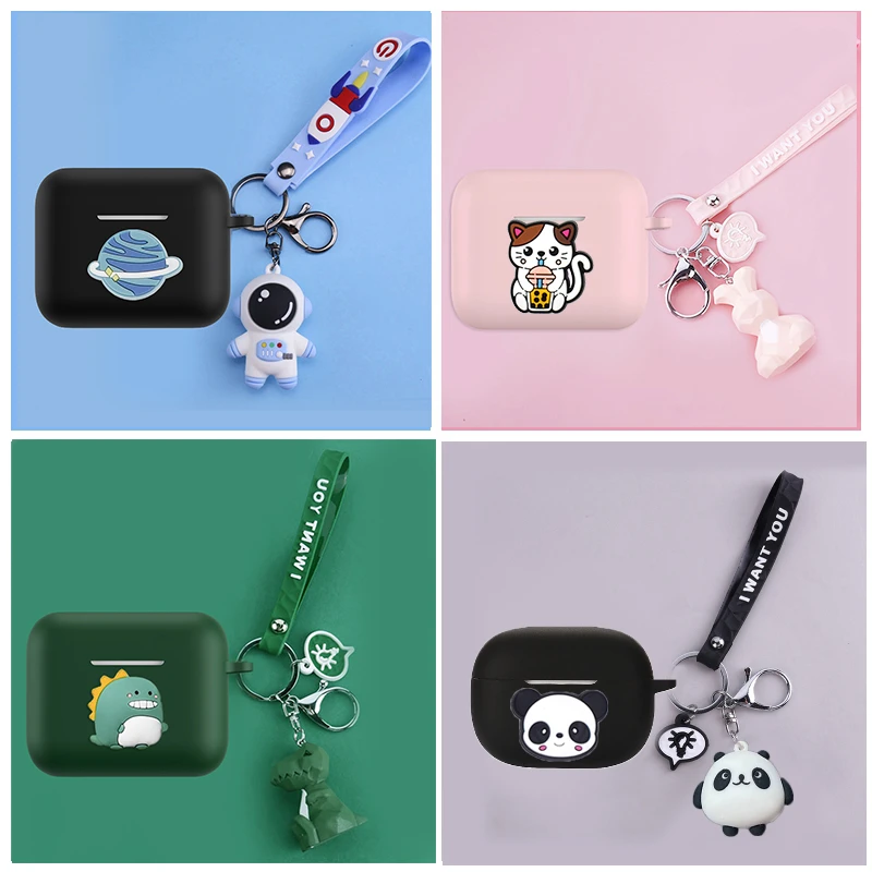 Per Jabra Elite 4 3 2/4 Custodia Attiva Cartoon Astronauti/Pandas/Cat Animal Auricolari In Silicone Cover Cute For Jabra Elite 4