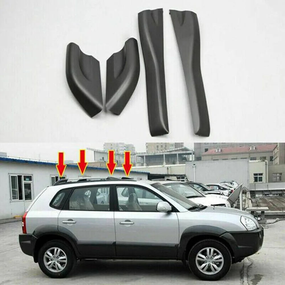 Car Roof Rack Bar Rail End Protection Cover Shell Car Styling Roof Rack Cover Black For Hyundai Tucson 2004-2008