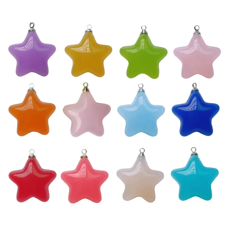 

E0BF Jewelry Pendant Jewelry Making Accessory Star Shaped Resin Material for Girls