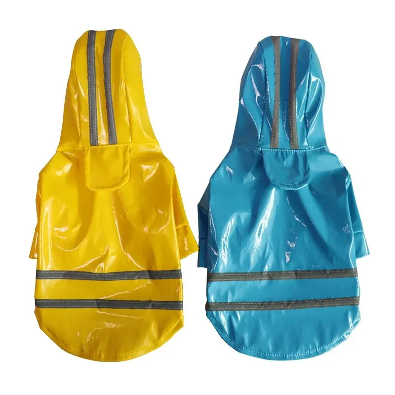 Pet Clothes 1 PCs Pet Pu Raincoat Dog Raincoat Teddy Bichon Corgi Small Medium Dog Reflective Waterproof Snow Proof Puppy Clothes