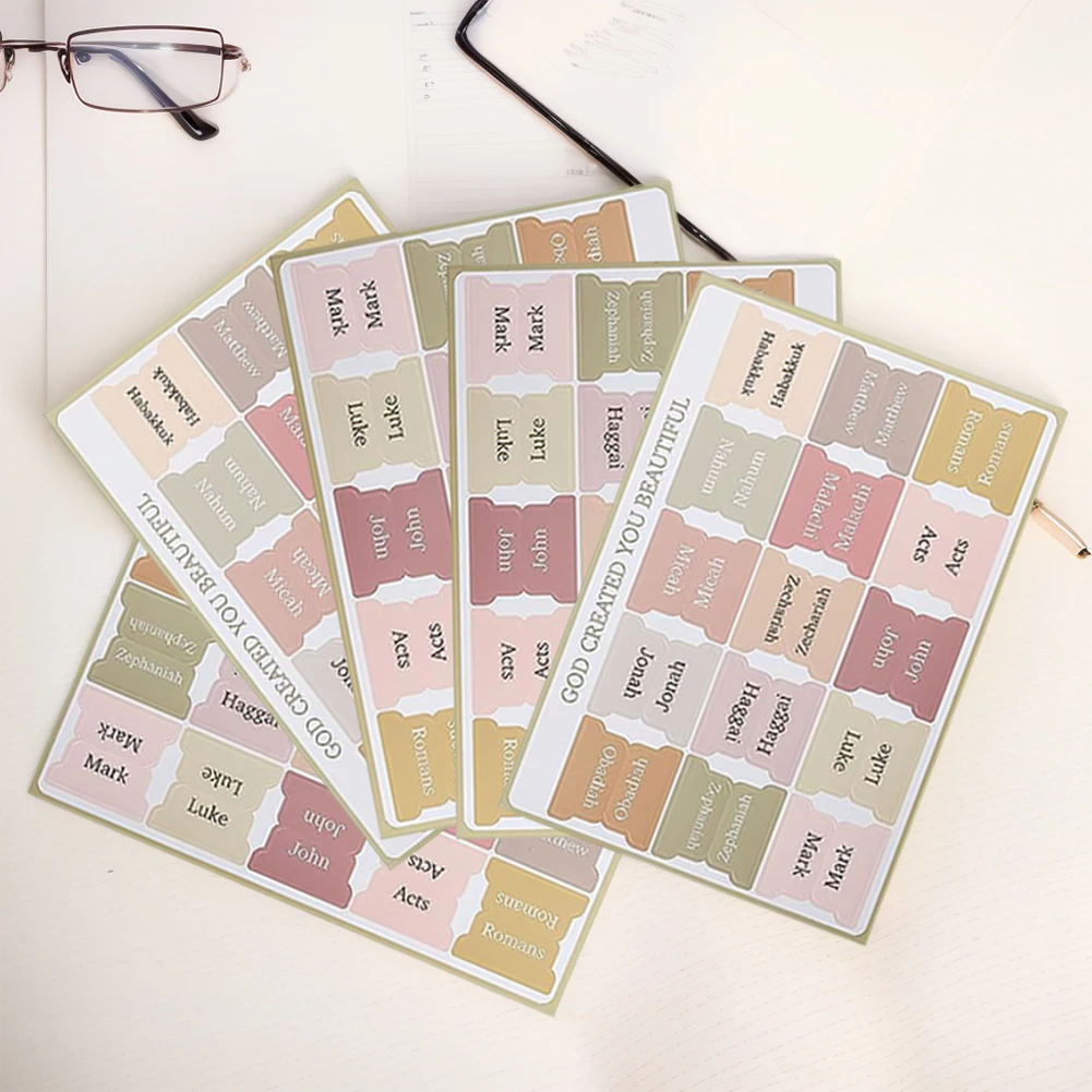 Bible Index Tabs 5 Sheet Label Sticker Bookmark for Study Reading