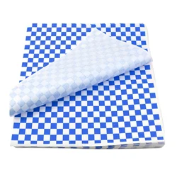 25 - Pack Food Grade Wax Paper Wraps for Sandwiches, Burgers, and More (Blue)