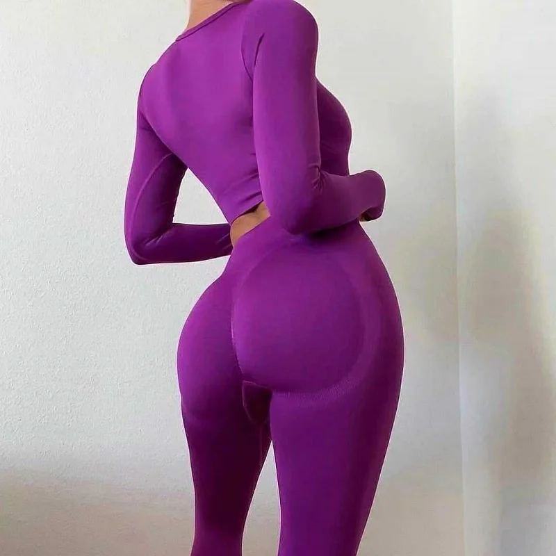 

2PCS Seamless Yoga Set High Waist Sportwear Women Set Workout Clothes For Women Running Fitness Gym Set Activewear Leggings