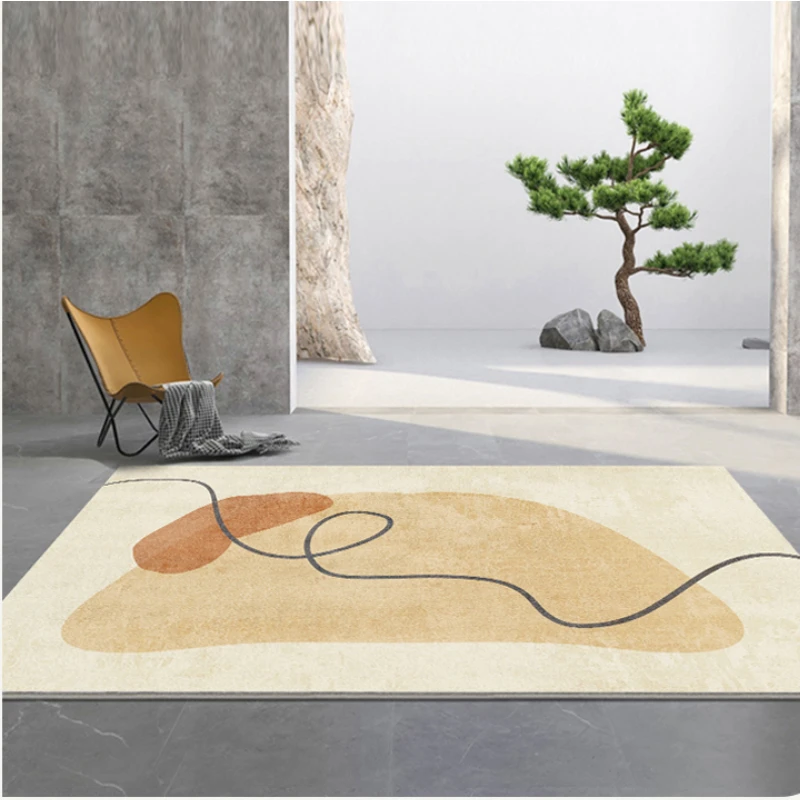 Fluffy Plush Irregular Design Oval Large Area Thickening Living Room Carpets Modern Line Home Decoration Bedroom Lounge Sofa Rug
