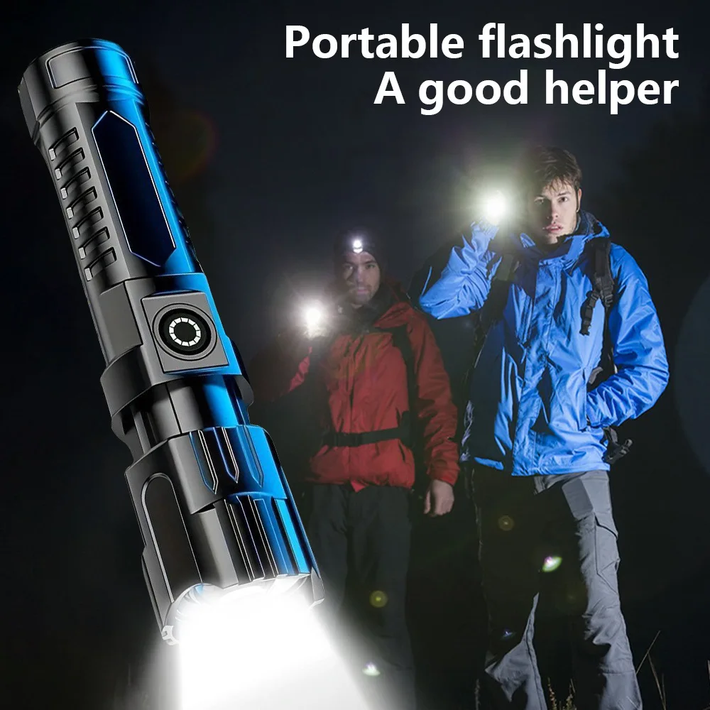 High-Intensity Flashlight: For Outdoor Home & Camping Use, Suitable for Cycling, Long-Range, USB-Rechargeable Zoomable LED Light - 2
