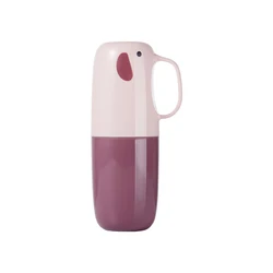 Portable Toothbrush and Toiletries Holder with Mouthwash Cup for Travel, Camping, and Bathroom Storage (Pink)