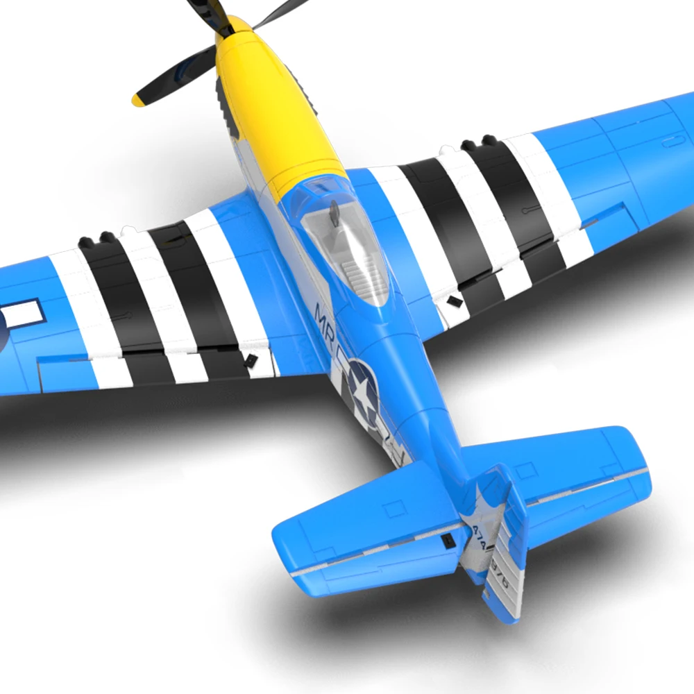 VolantexRC Mini Mustang P-51D V2 EPP 400mm Wingspan 2.4G 4CH 6-Axis Gyro One Key Aerobatics RC Airplane Trainer RTF 4