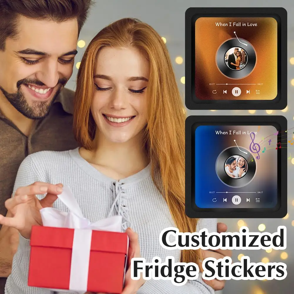 Music Fridge Magnet Customized Personalized CD Covers Recording 1-5 Songs Type-C Rechargeable