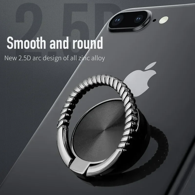 Rotating Adjustable Magnetic Car Phone Stand with Zinc Alloy Ring Holder