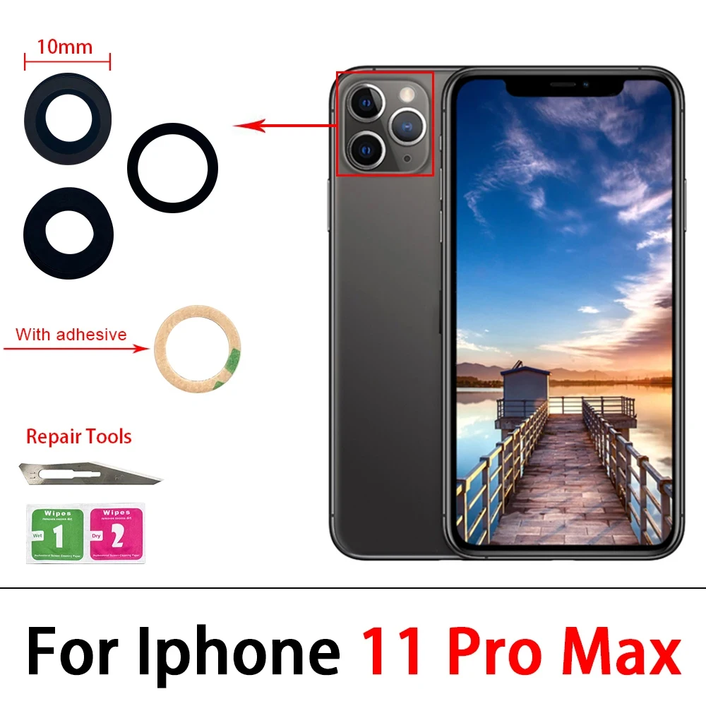 Rear Camera Glass Lens with Adhesive Replacement