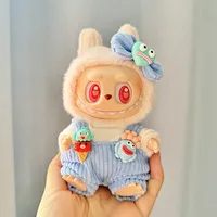 17cm Cute Mini Plush Doll'S Clothes Outfit Accessories For Korea Kpop Exo Labubu II Idol Dolls Skirt overalls suit Clothing DIY 1