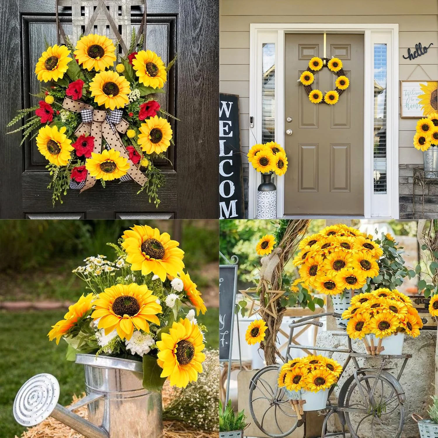 Künstliche Blume Sonnenblumen Hausgarten Tischdekoration Hochzeit Braut Herbst Valentinstag Fake Gerbera Wohnzimmer Schlafzimmer Günstig – Detail 5