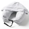 Custom Logo Striped Plain Color With Hood Microbeads U-Shaped Pillow For Napping 4