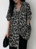 ZANZEA Women Bohemian Leopard Print Shirt Vintage Casual Tunic Top 2023 Autumn Lapel Neck Long Sleeve Blouse Button Loose Blusas - Image 6