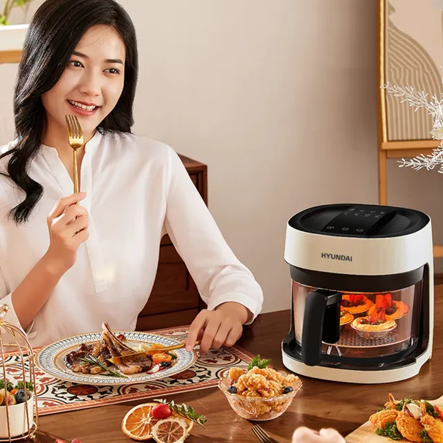 Air Fryer Household Glass Large Capacity 10l Multi-purpose Oil Free Fryer  Chip Maker Light Wave Cooker - Air Fryers - AliExpress