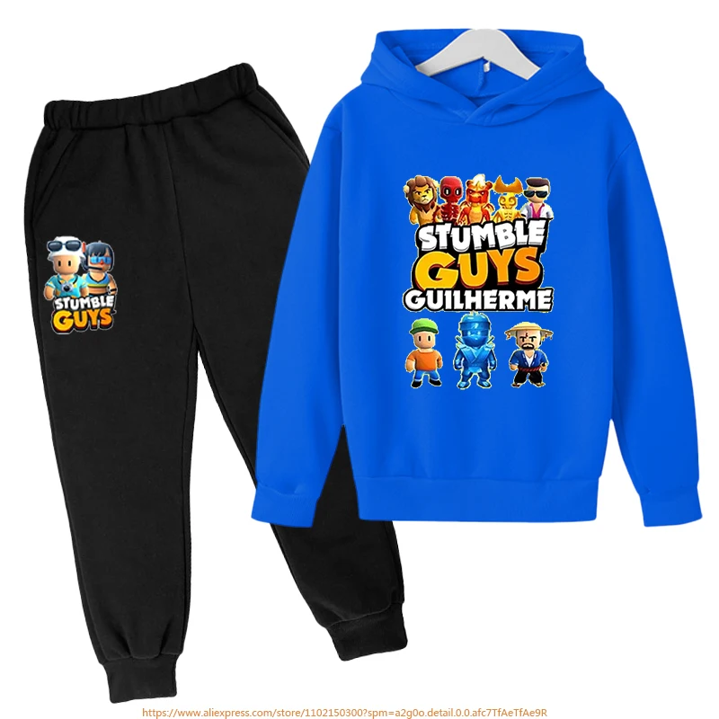 

Kids' Hoodies Tops+Pant Set 2 Pieces Boys Girls 3-12 Years Toddler Stumble Guys Anime Print Leisure Children Sweatshirts Coat