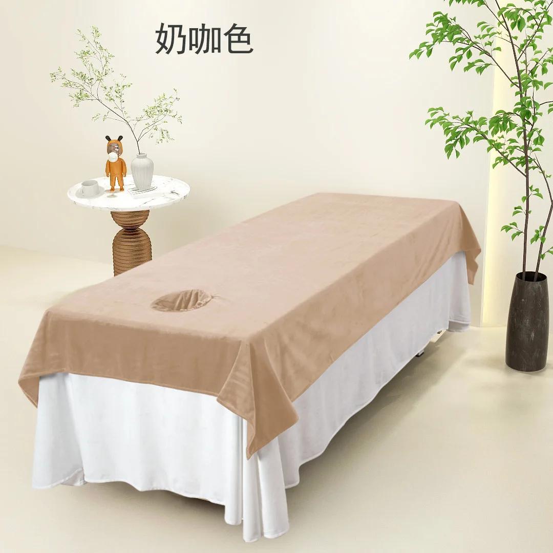 Luxury Milk Velvet Beauty Salon Spa Bed Sheets SPA Massage Bed Table Cover Sabanas Para Cama Soft Salon Sheets With/no Hole beauty salon bed sheet