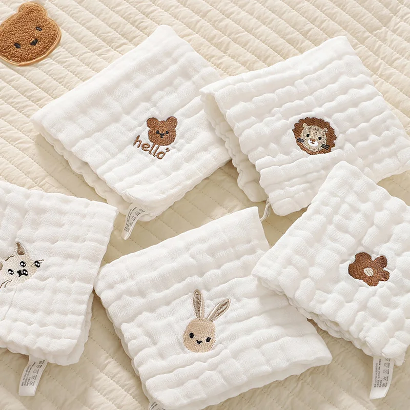 Baby Saliva Towels Cartoon Print Muslin Cloth Hand Face Wipes Newborn Bib Kids Handkerchief Toddler Soft Washcloth Burp Cloth baby towel,muslin towel,muslin burp cloth,muslin feeding towel