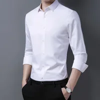 Men's Casual Fashion Business Solid Color Long Sleeved Shirt 1