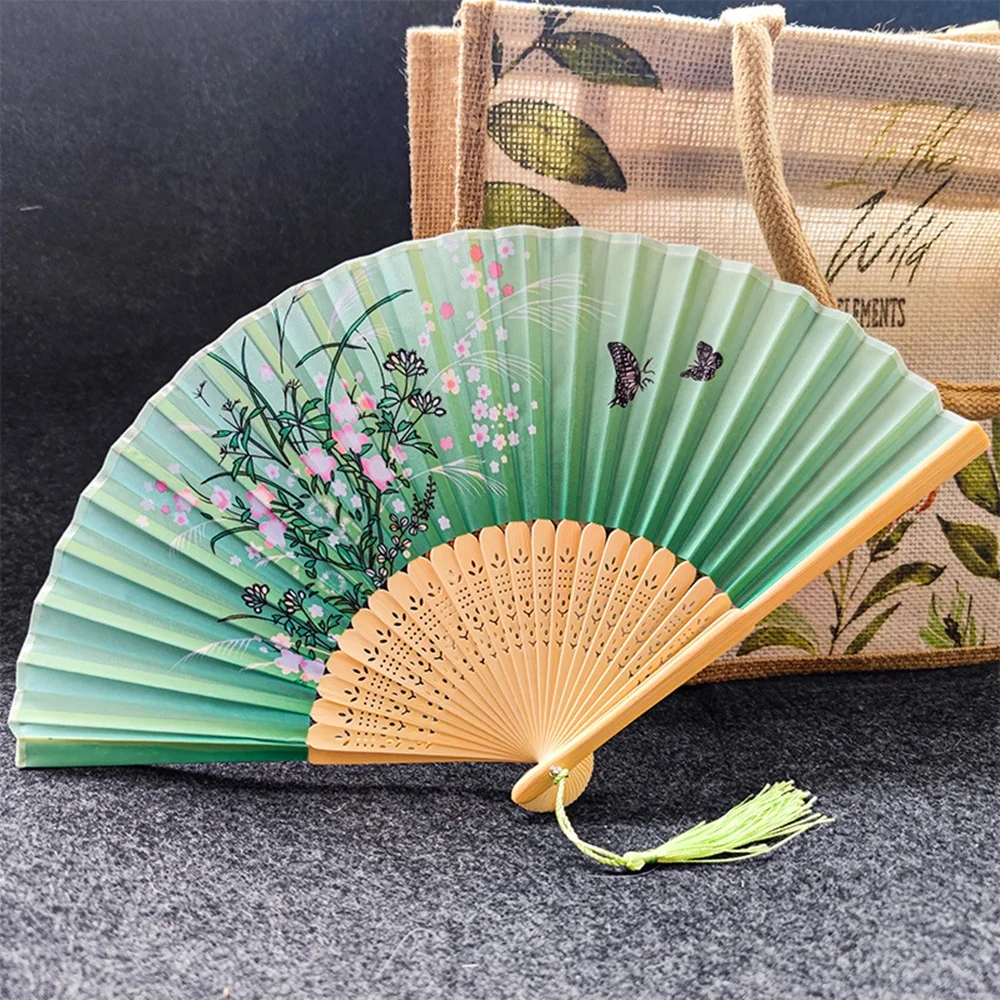 Elegant Bamboo Hand Fan - Traditional Asian Art Craft for Weddings and Home Decor