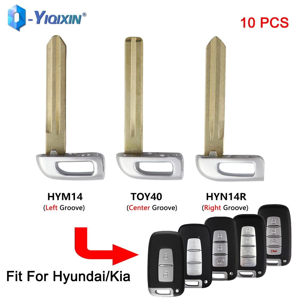 YIQIXIN 10X Smart Emergency Key Uncut Blade For Hyundai Elantra I30 I45 Ix35 Genesis Equus Sonata For Kia K2 K5 Sport Sportage