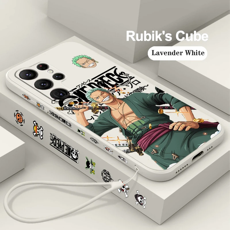 One P-Piece L-Rufy Cool Liquid Corda Sinistra Per Samsung Galaxy S24 S23 S22 S21 S20 Fe S10 Ultra Plus Lite 5G Cover Posteriore