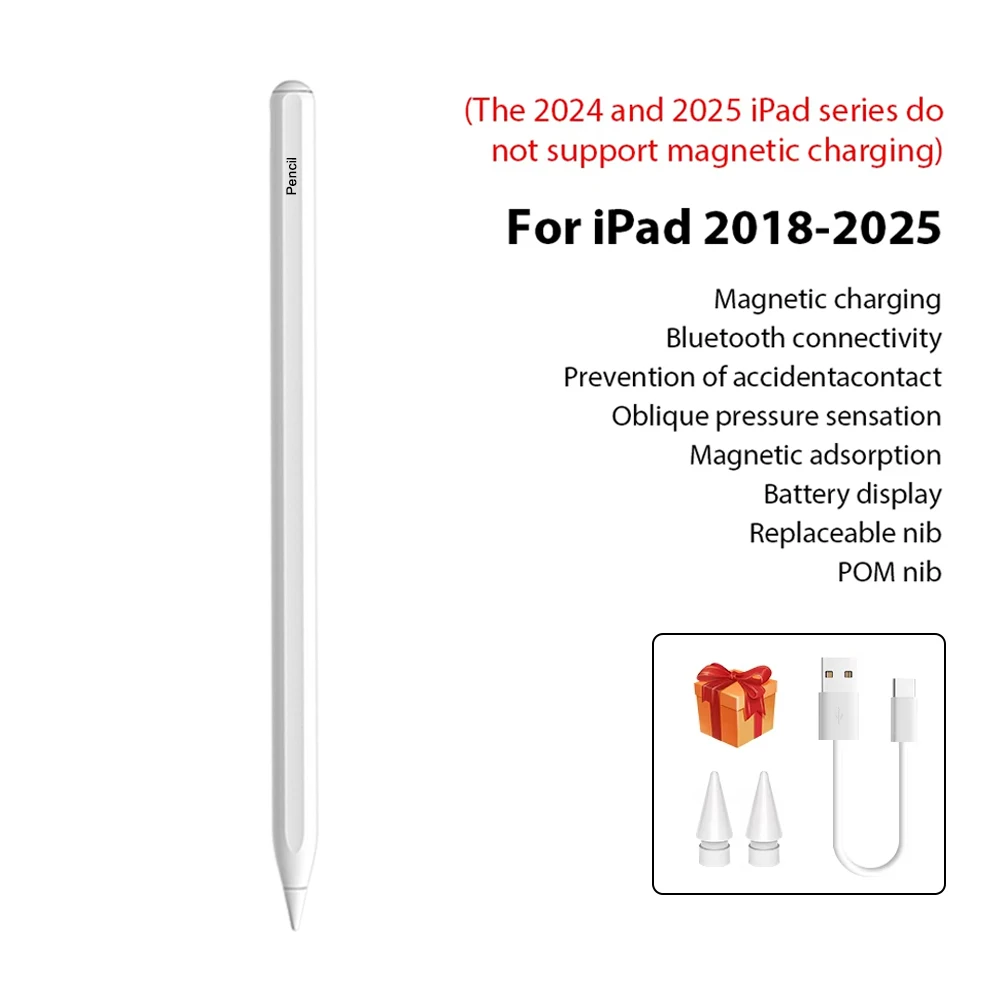 For Apple Pencil For iPad A16 2025 Pro 12.9 Air 13 11 M3 M4 Stylus