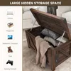 Farmhouse Lift Top Coffee Table with Storage,Wood Square Center Table with Charging Station&USB Ports, Living Room Central Table 3