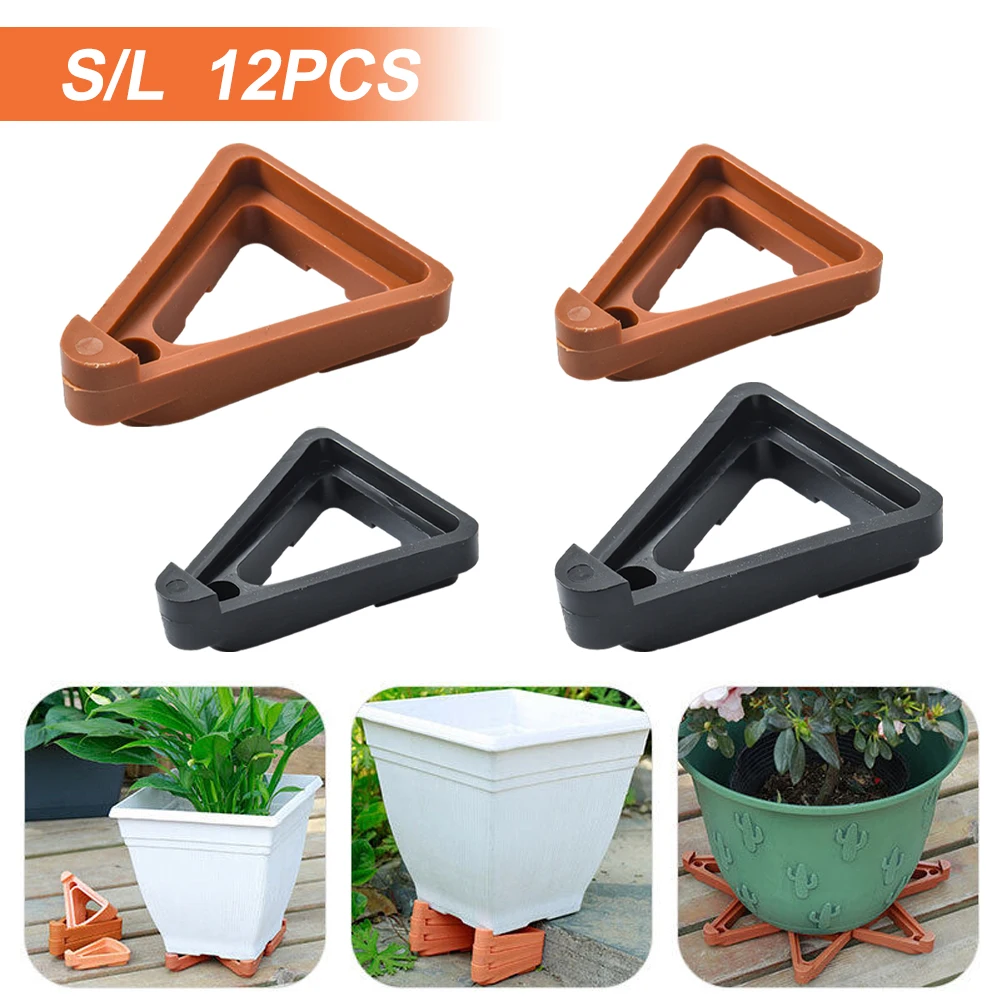 12PCS-Garden-Plant-Flower-Pot-Feet-Stand-Rack-Invisible-Plant-Pot ...