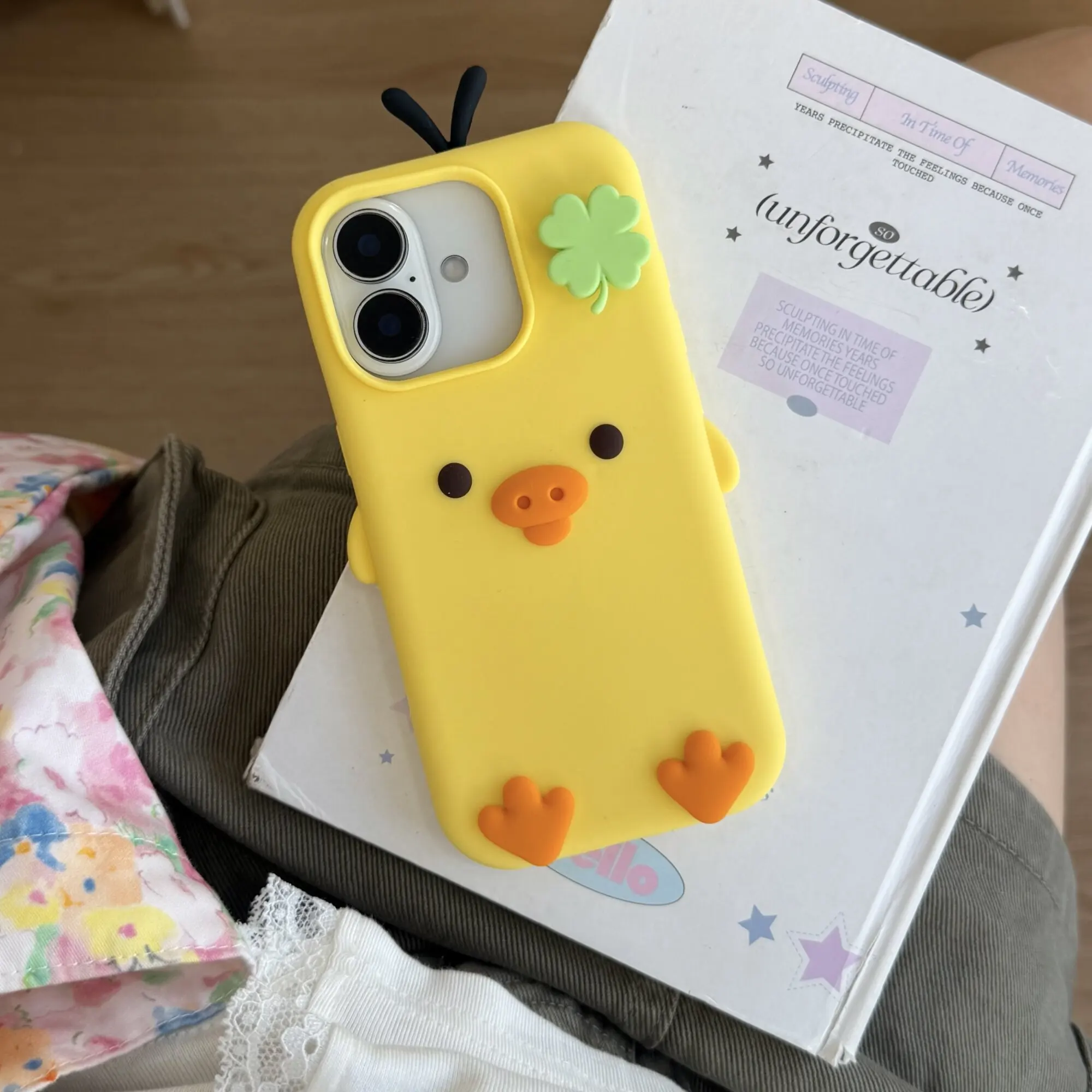 Kawaii 3D Yellow Duck Silicone Soft Cover Phone Case