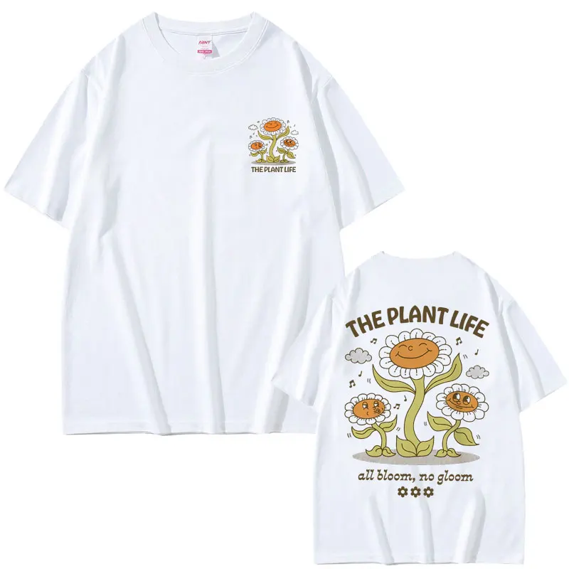 

Funny The Plant Life All Bloom No Gloom T-shirts Male Cute Cartoon Oversized Tshirt Men Women's Casual Harajuku Cotton T Shirt