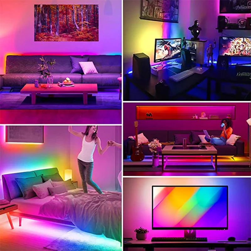 5V USB Strip Light RGB5050 Bluetooth Flexible Diode Color Changing RGBIC  Ws2812b LED Strip TV Backlight