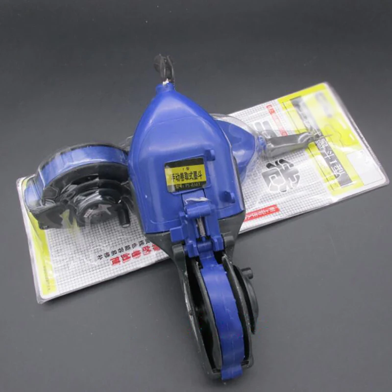 Hand Crank Chalk Line Reel, 30M, Chalk Line Scribers Carpenter Ink Marker Hand Reel Wire Box for Woodworking Construction