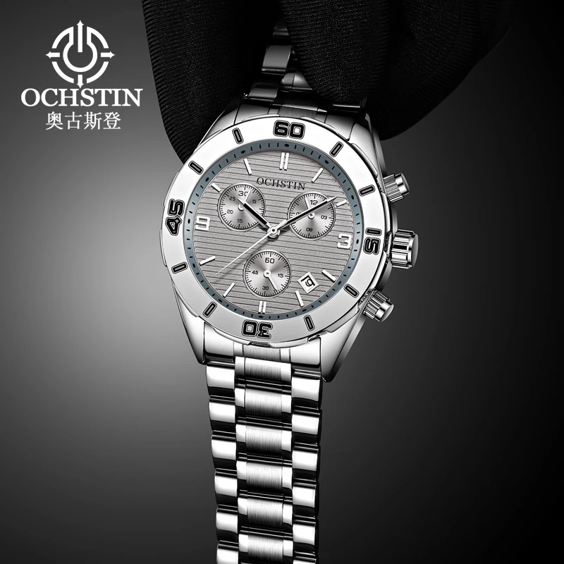 Ochstin Sports Street Navigator Series Multi functional Quartz Movement New 2024 Waterproof Watch Men's Quartz Watch honeyfly jtt halogen lamp 500w 1000w 110v 220v e40 e39 warm white ip65 metal halogen quartz tube street light marine lamp