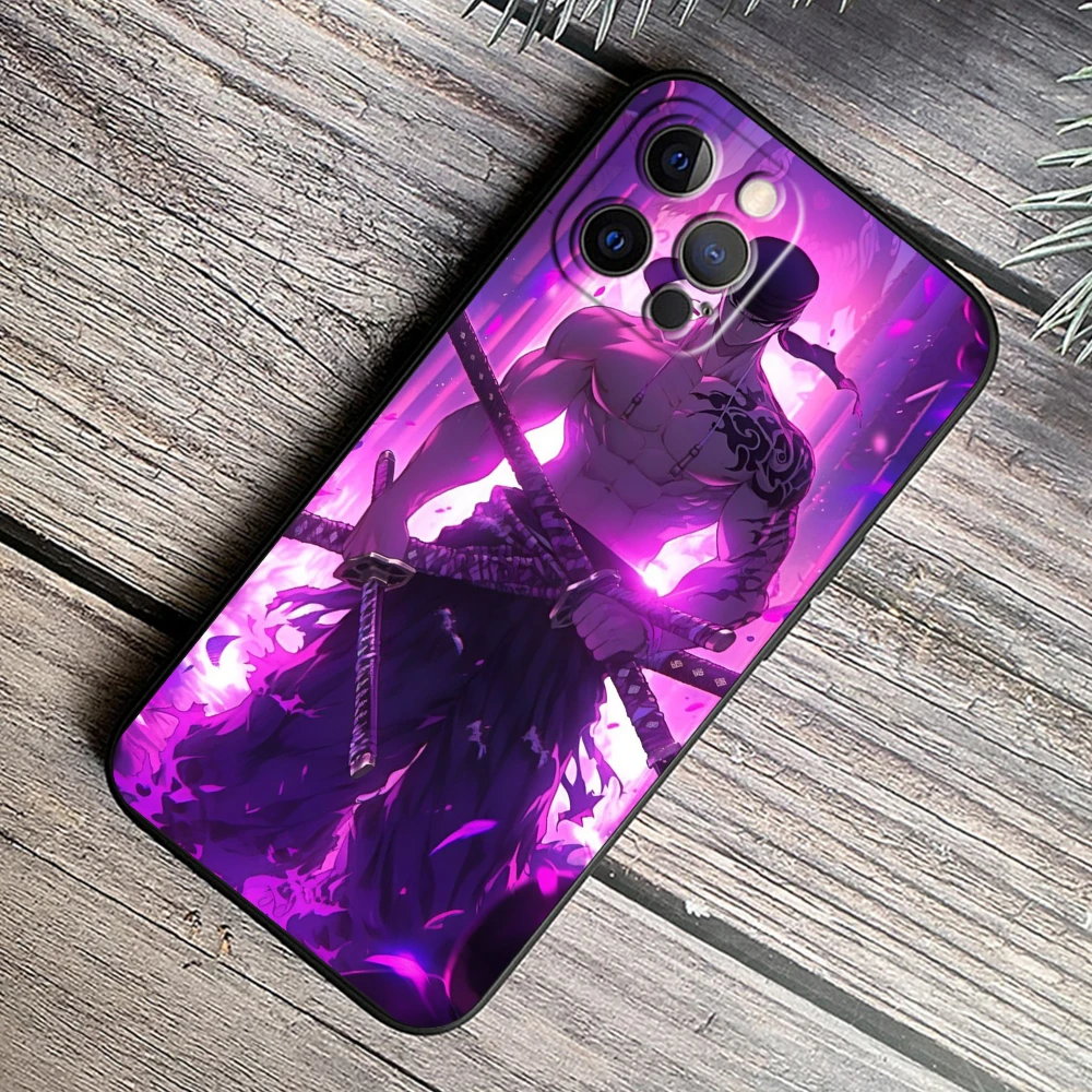 thumbnail image 1 of Z-zoro Anime One P-Piece para iPhone, Funda negra para teléfono, 15, 14, 13, 12, 11, XS, XR, X, 8, 7, SE Pro, Max Plus, Mini, 1 of 5