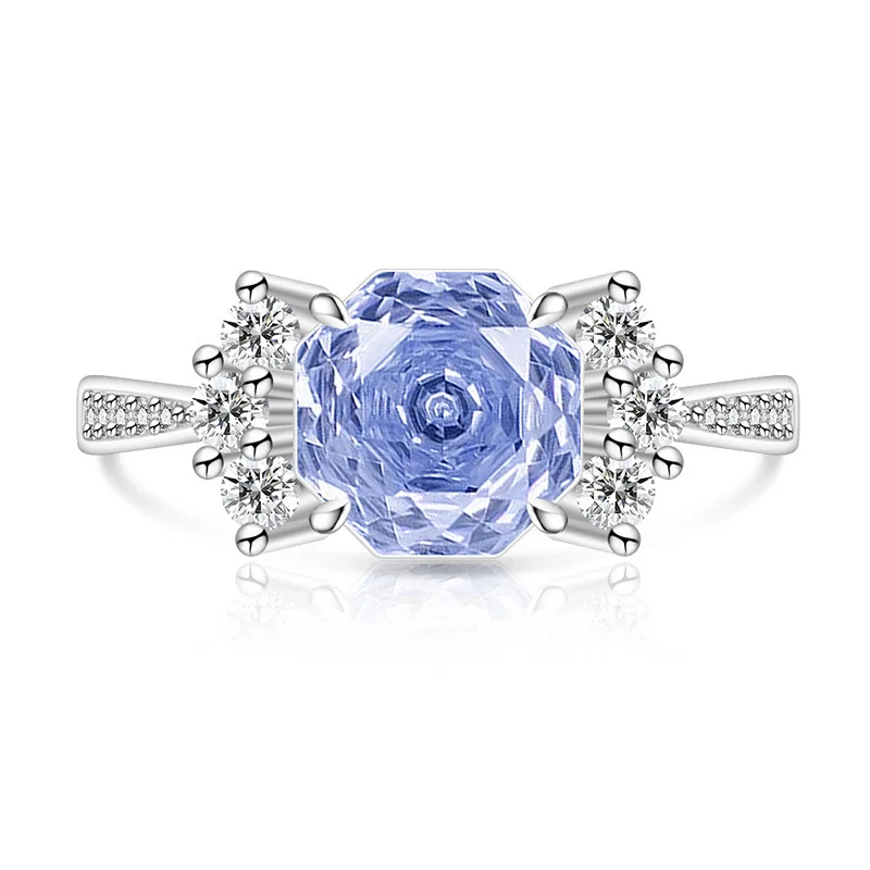 Süßer 925 Sterling Silber Luxus-Ring mit Rosenschliff-Diamanten, Süße Bonbonform, Niedlicher Schmuck – Detail 14